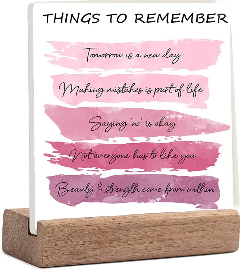 Inspirational Desk Plaque for Women - Motivational Quotes & Encouragement Gifts, Office Decor, Positive Sign for Friends, Birthday Present - Perfect for Home Office, Work Desk & Study Room Decorations