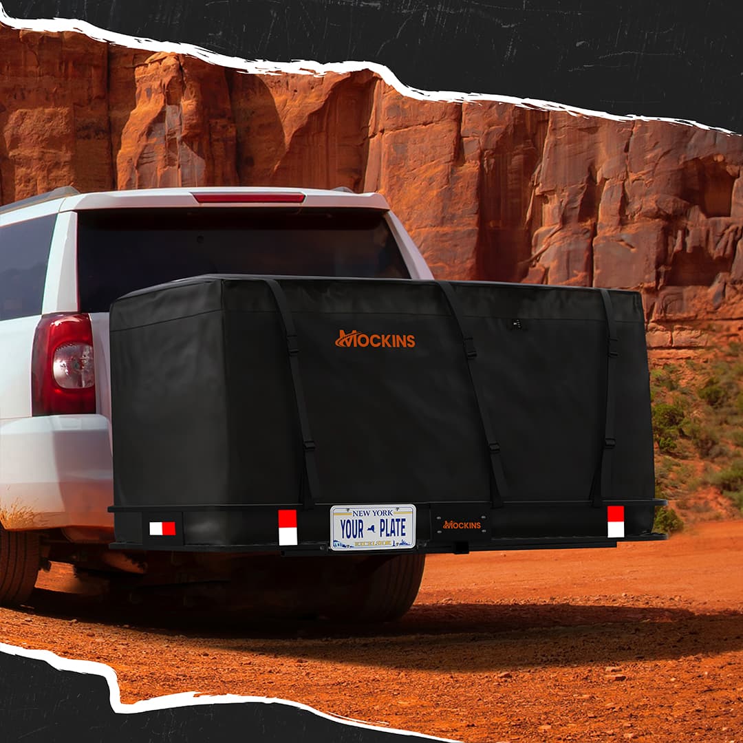 70x30x6 Heavy Duty Hitch Mount Cargo Carrier with 40 Cu Ft Waterproof Travel Bag - Perfect for Road Trips, Camping & Outdoor Adventures