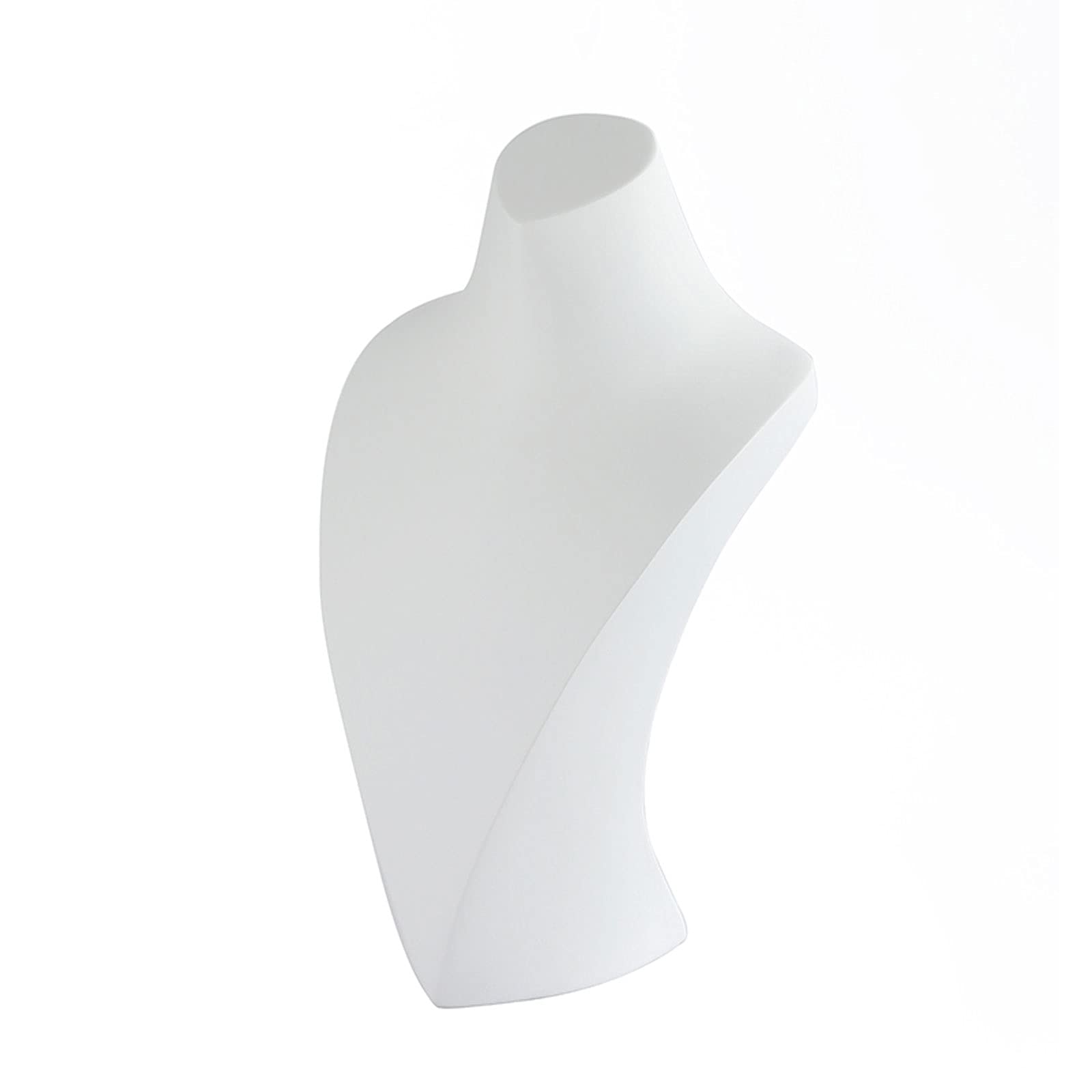 White Resin Jewelry Necklace Bust Display Stand - Mannequin Holder for Necklace Chain & Jewelry Showcase - Perfect for Retail Stores, Boutiques, and Jewelry Photography