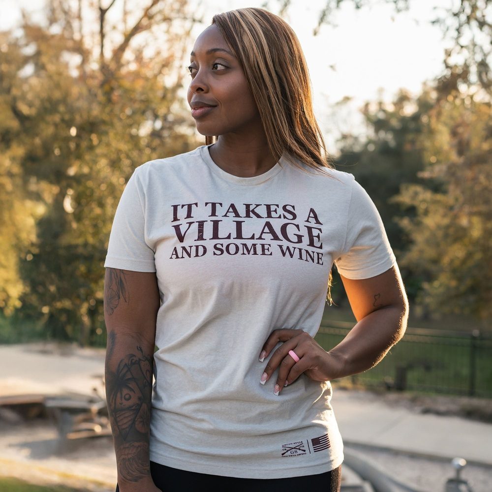 Women's It Takes A Village Boyfriend Fit T-Shirt - Soft Cotton Relaxed Fit Tee for Casual Wear & Everyday Comfort | Perfect for Outings, Lounging & Weekend Style