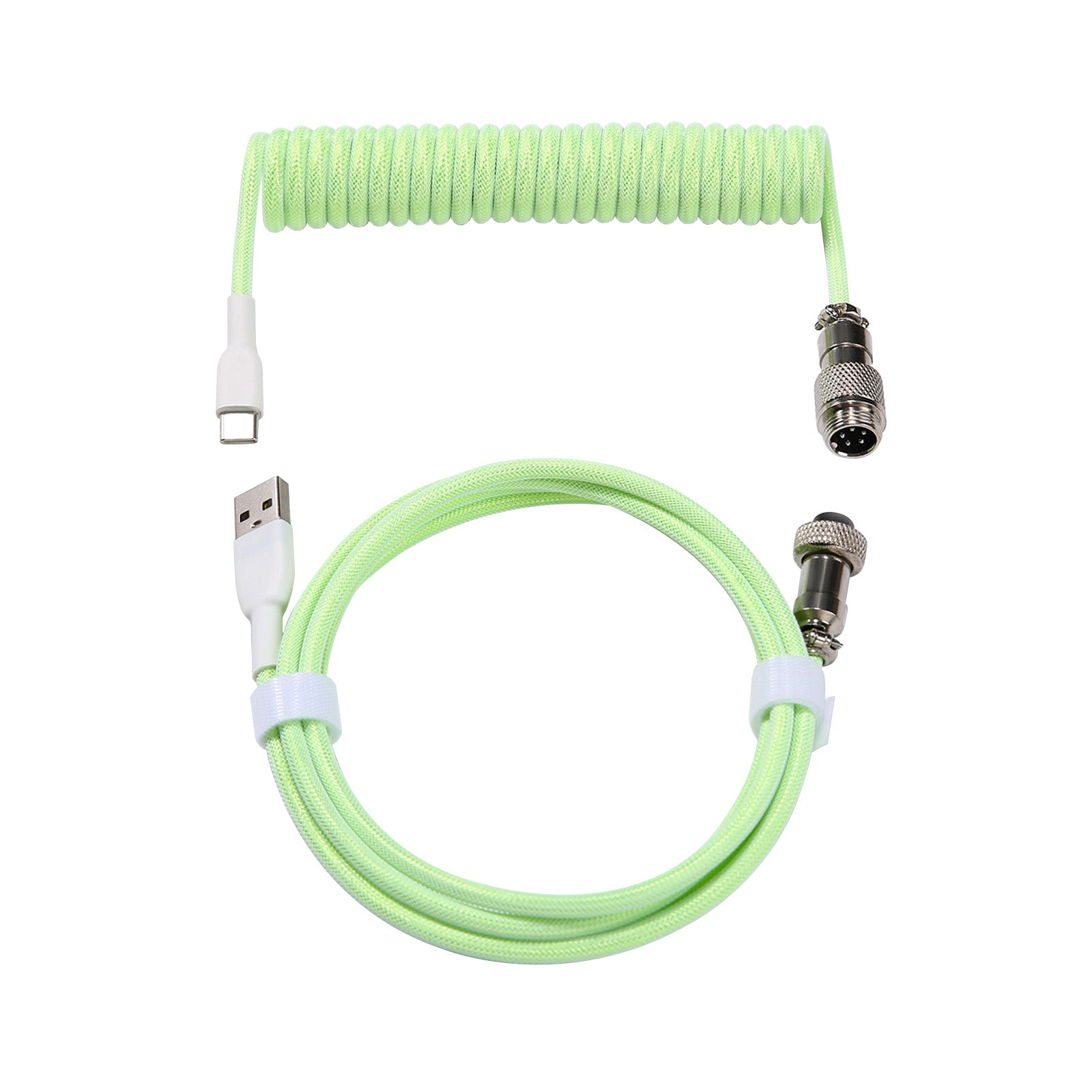 YUNZII Keynovo V3 Coiled USB-C to USB-A Aviator Keyboard Cable - Premium Braided Cord for Mechanical Gaming Keyboards (Perfect for PC, Mac, Gaming Setup & Office Workstation)
