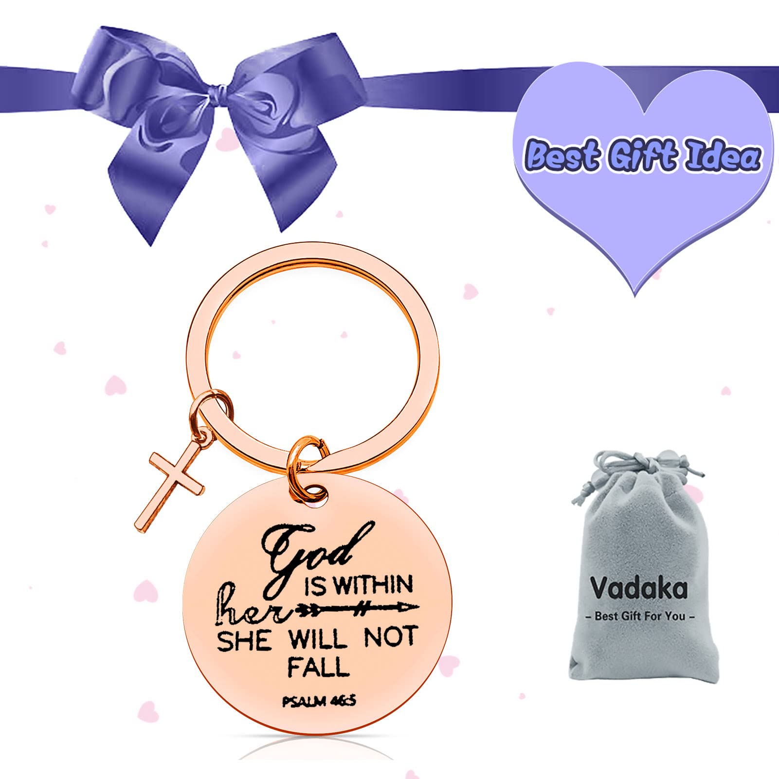 Religious Christian Keychain for Women & Girls - Inspirational Bible Verse Keychain, Baptism & Easter Prayer Gifts, Encouragement Jewelry for Birthday & Thanksgiving - Perfect for Daily Use & Church Events