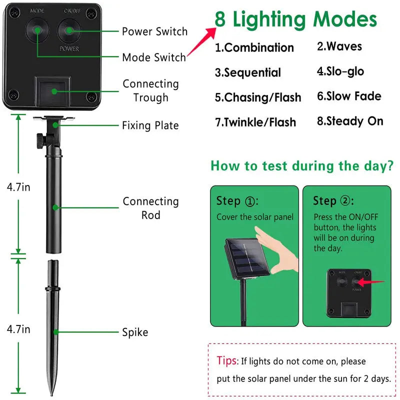 Solar Powered Dimmable LED Outdoor String Lights - Waterproof Fairy Lights for Patio, Garden, Backyard, Wedding & Party Decor