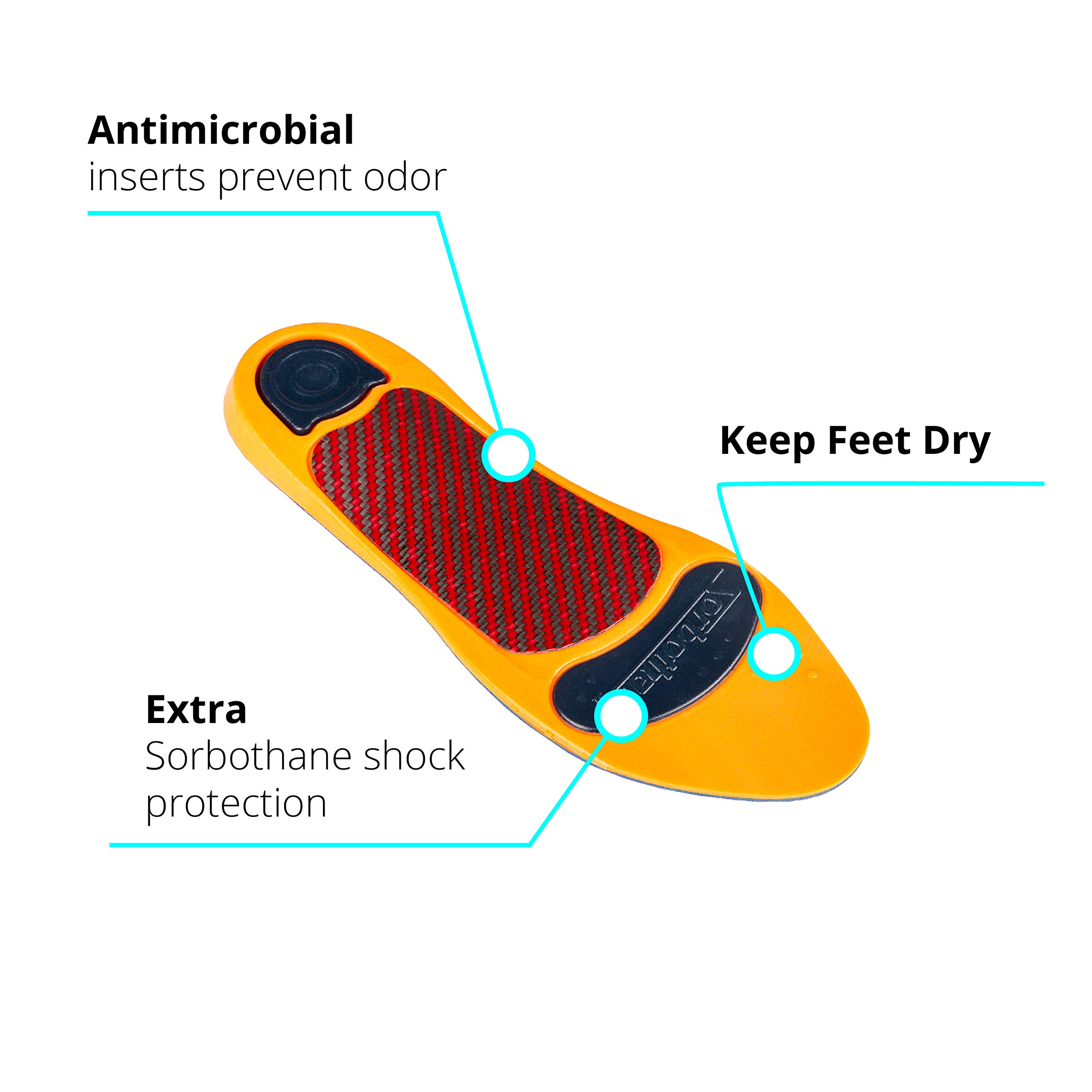 Anti-Fatigue Insoles for Men - Comfortable & Supportive Shoe Inserts, Size 12-13 - Perfect for Work Boots, Running Shoes & All-Day Wear