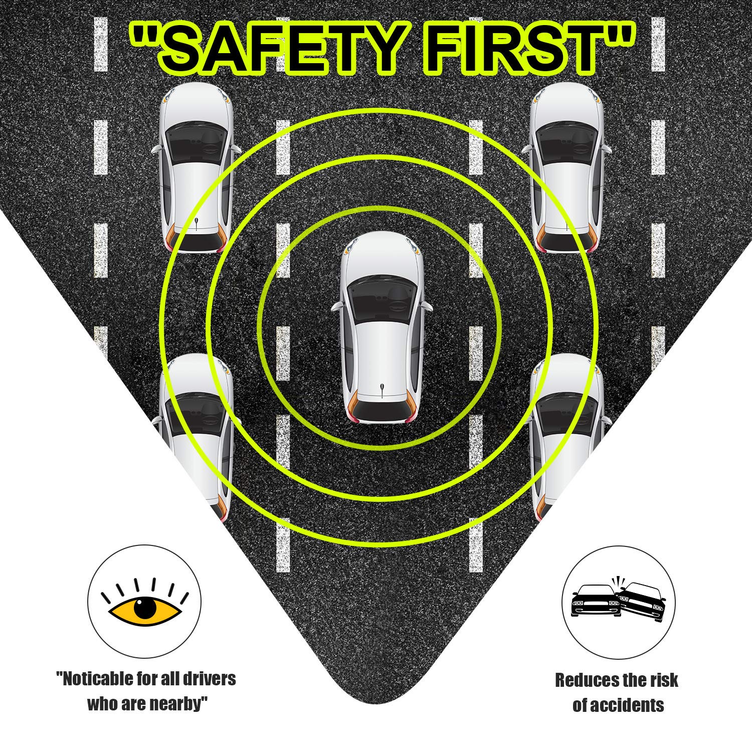 3 Pack Student Driver Car Magnets - Reflective Safety Warning Stickers for New Drivers, Vehicle Bumper Magnet Signs with 