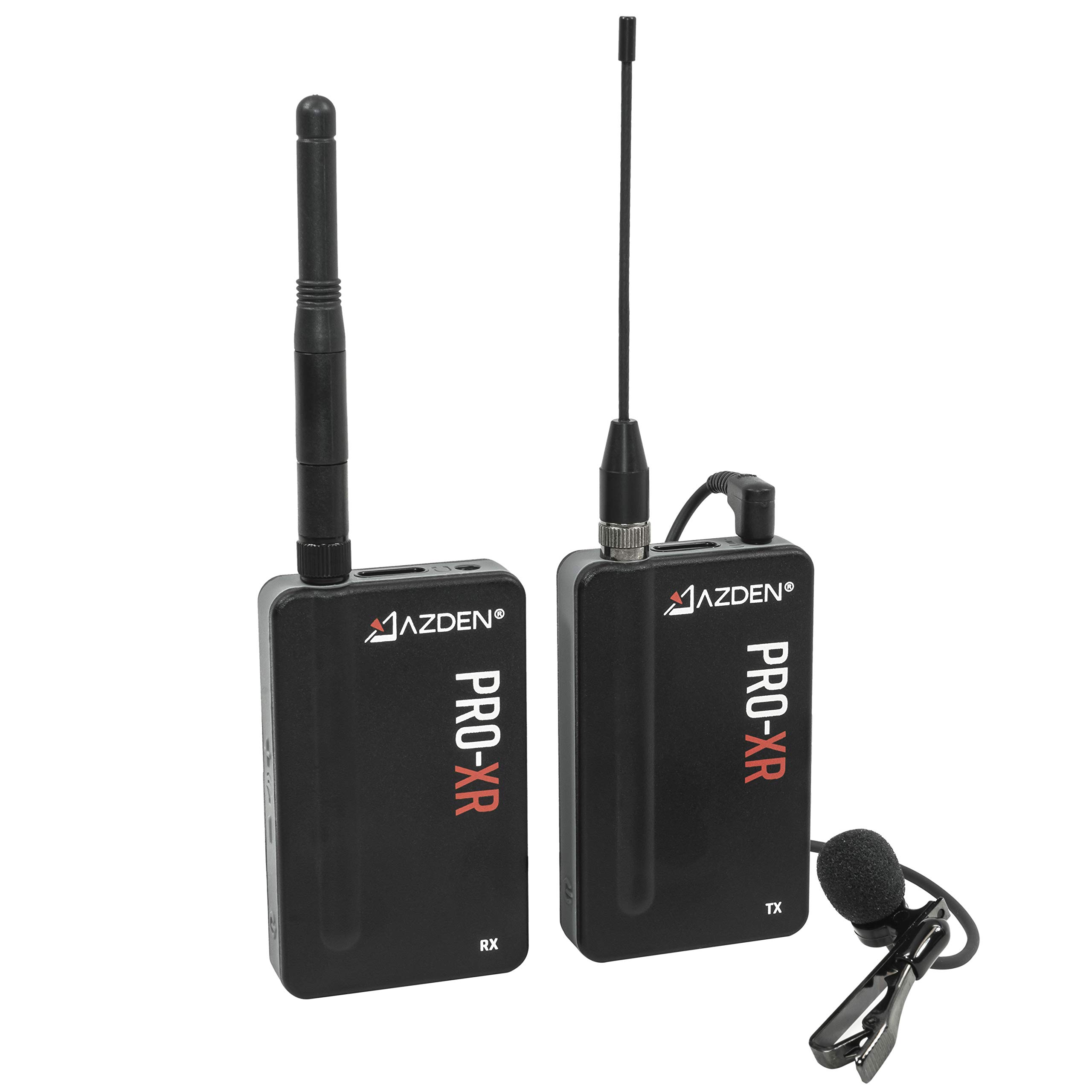AZDEN PRO-XR Professional 2.4GHz Digital Wireless Microphone System with Signal Redundancy Technology - Ideal for Live Performances, Public Speaking, and Studio Recording