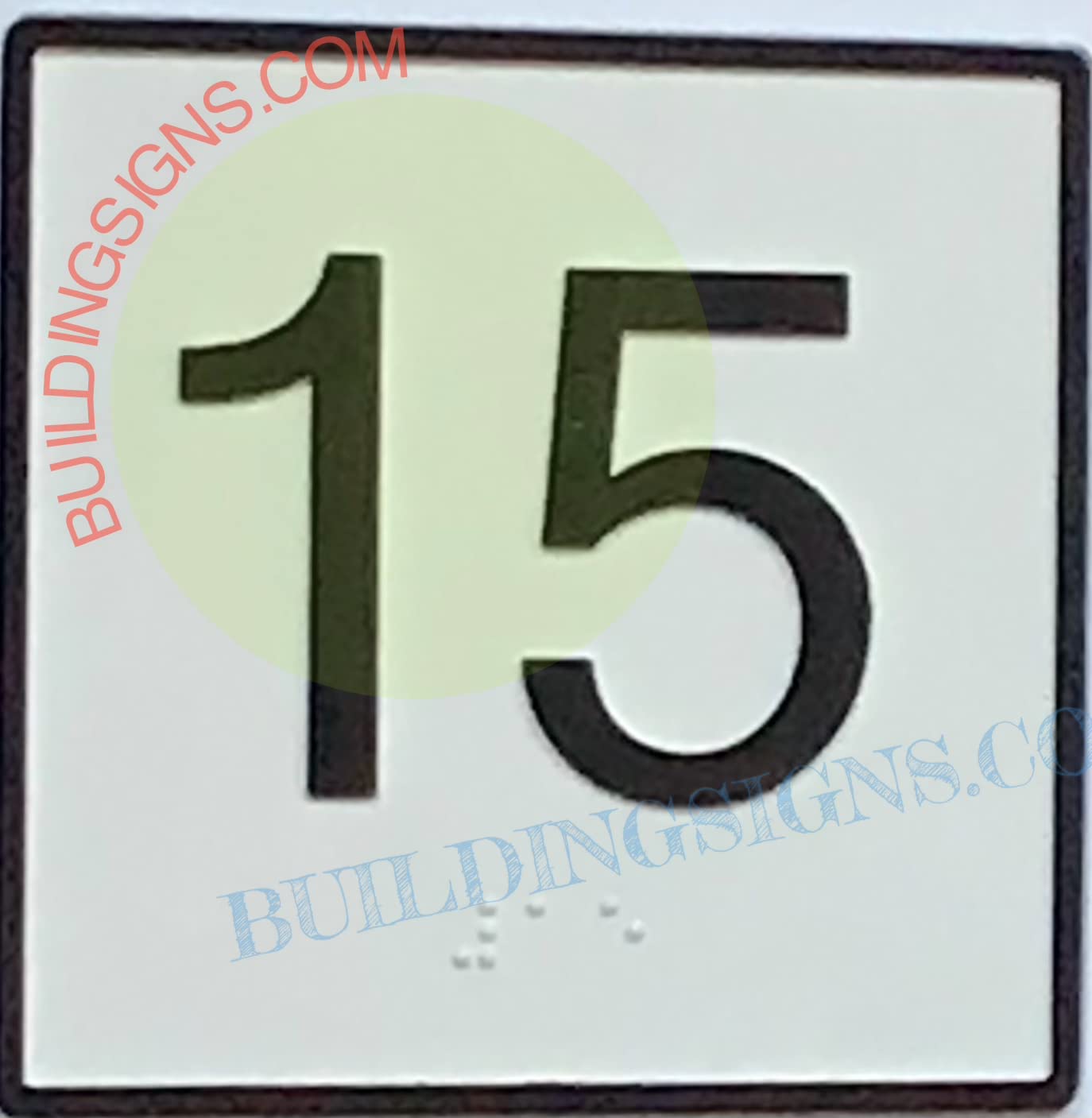 15th Floor Elevator Sign - 4x4 Inch CAST Iron JAMB Plate with White Background - Durable & Stylish for Office Buildings, Hotels & High-Rise Elevators - The Iron Line