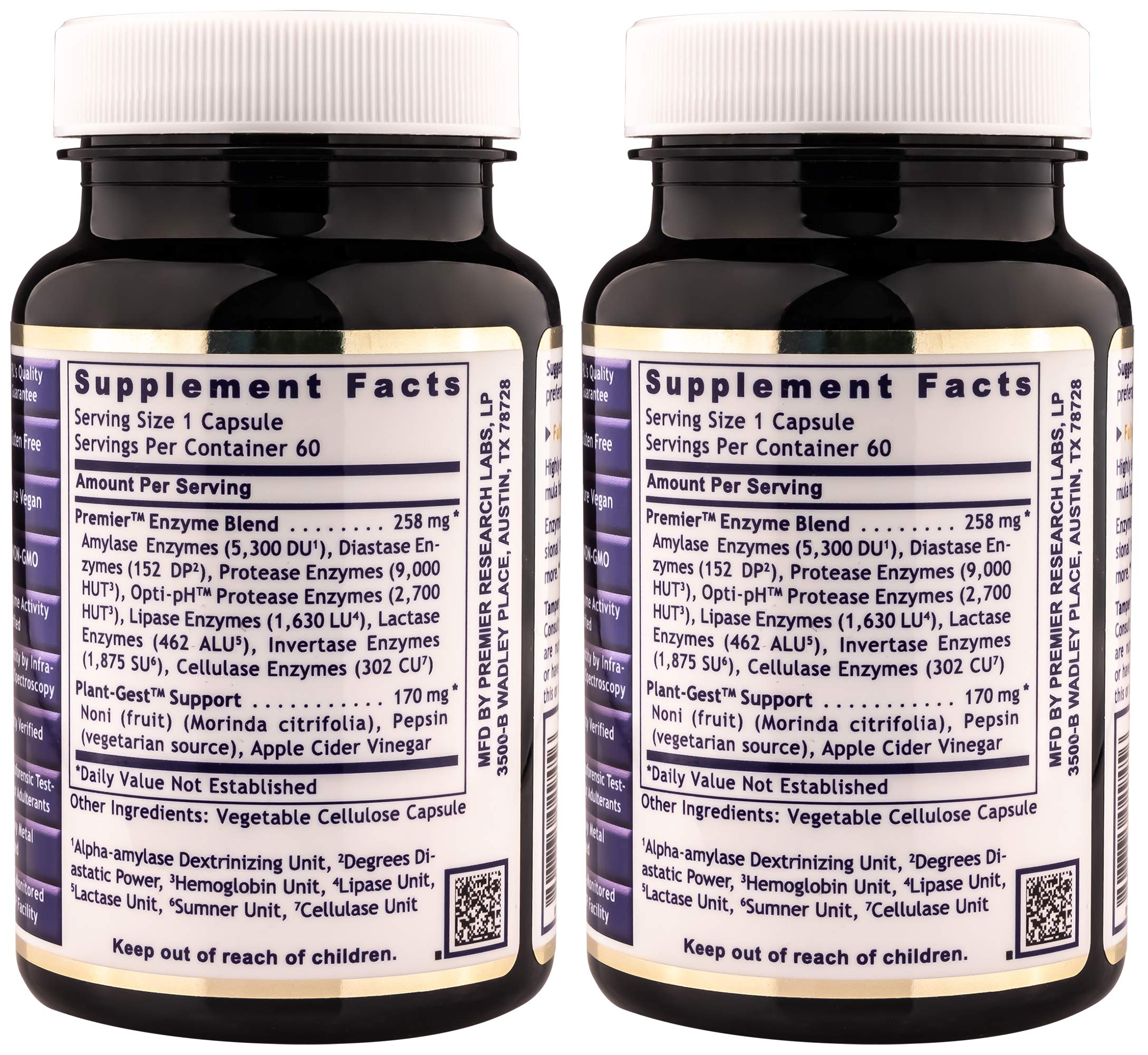 Premier Digest Dietary Supplement - 60 Capsules (2 Pack) | Gut Health & Digestion Support | Probiotics & Enzymes for Bloating Relief | Ideal for Travel & Daily Wellness