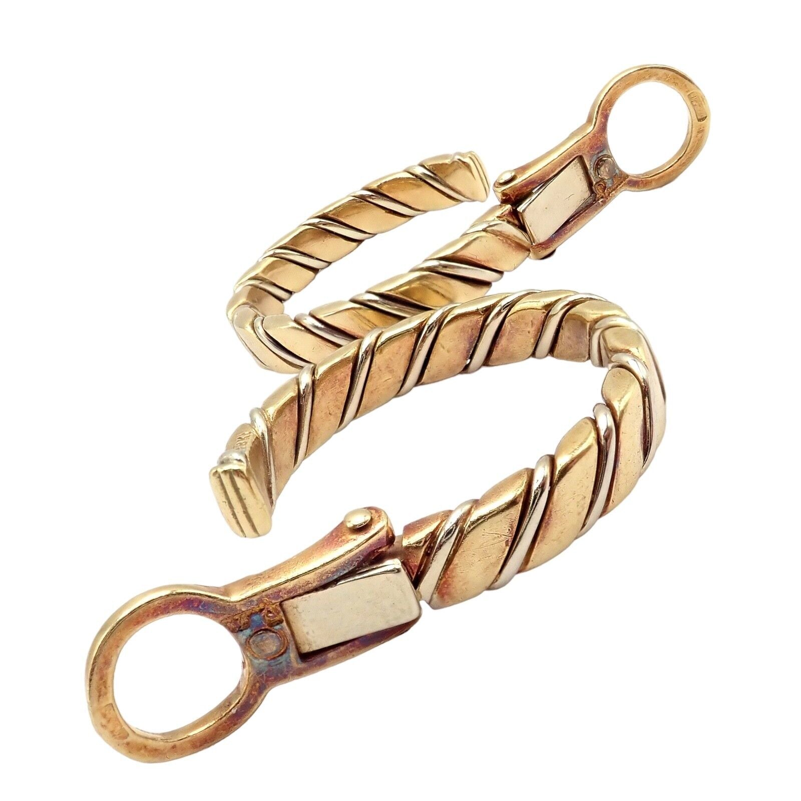 Authentic Pomellato 18k Yellow & White Gold Hoop Earrings - Luxury Italian Jewelry for Women, Perfect for Weddings, Parties & Special Occasions