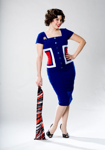 Grace Joan Holloway Colorblock Pencil Dress - Elegant Office Wear & Cocktail Party Dress for Women