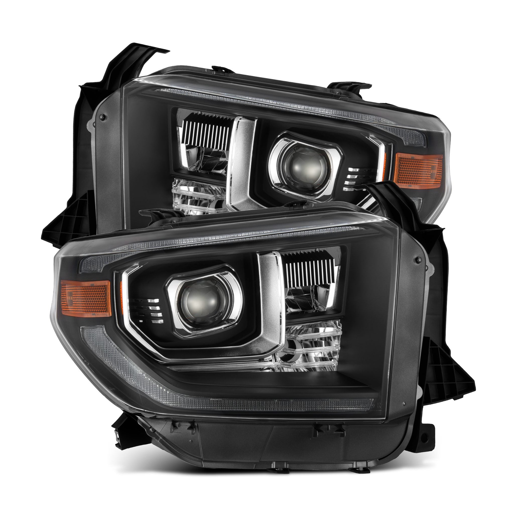 Toyota Tundra MK II PRO Series Halogen Projector Headlights (2007-2021 Models) - Black Housing for Enhanced Visibility - Perfect for Off-Roading & Night Driving