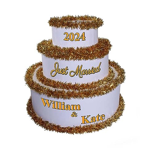 White and Gold Just Married with Formal Font