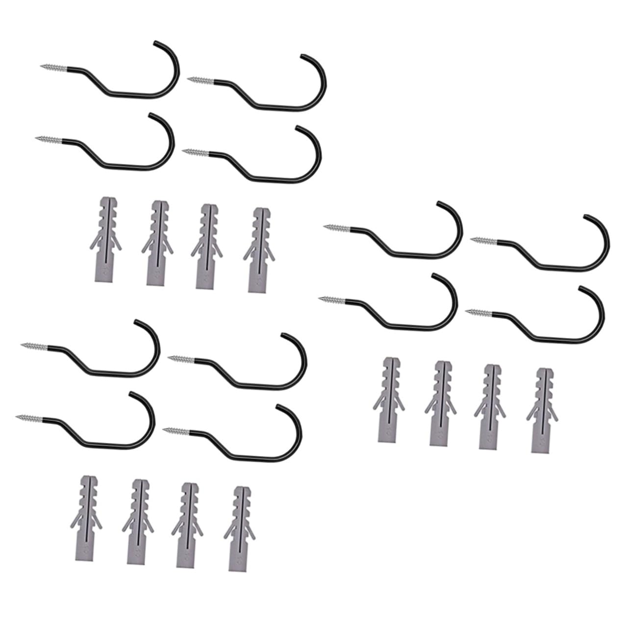 GANAZONO 24 Pack Heavy Duty Bike Hooks - Ceiling & Wall Storage Hooks for Bikes, Gear & Sports Equipment - Space Saving Garage, Basement & Shed Organization Solution