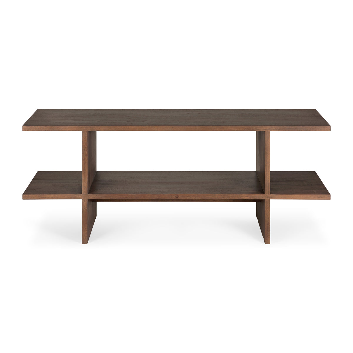 Handcrafted Wooden Kabuki Side Table - Modern End Table for Living Room, Bedroom & Office - Stylish Accent Table with Storage Shelf