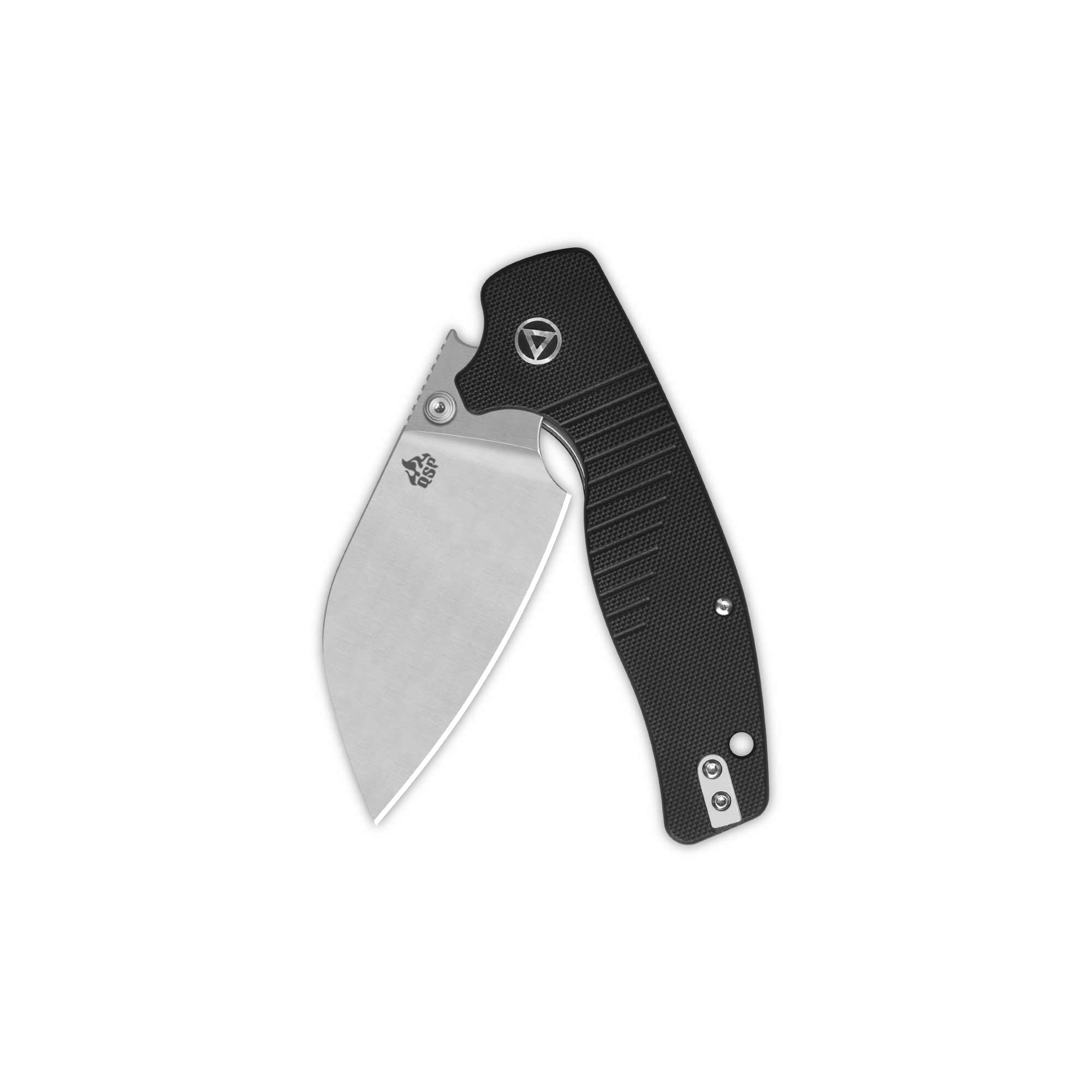 QSP Chefmaster Liner Lock Pocket Knife - 14C28N Stainless Steel Blade with Black G10 Handle - EDC, Camping, Hiking & Outdoor Survival Tool