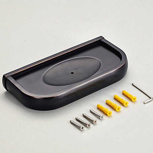 7Trees Solid Brass Wall Mounted Soap Holder - Antique Black Bathroom Soap Dish Shelf with Drain Holes | Rustproof Shower Accessories for Bath, Spa & Luxury Hotel Decor