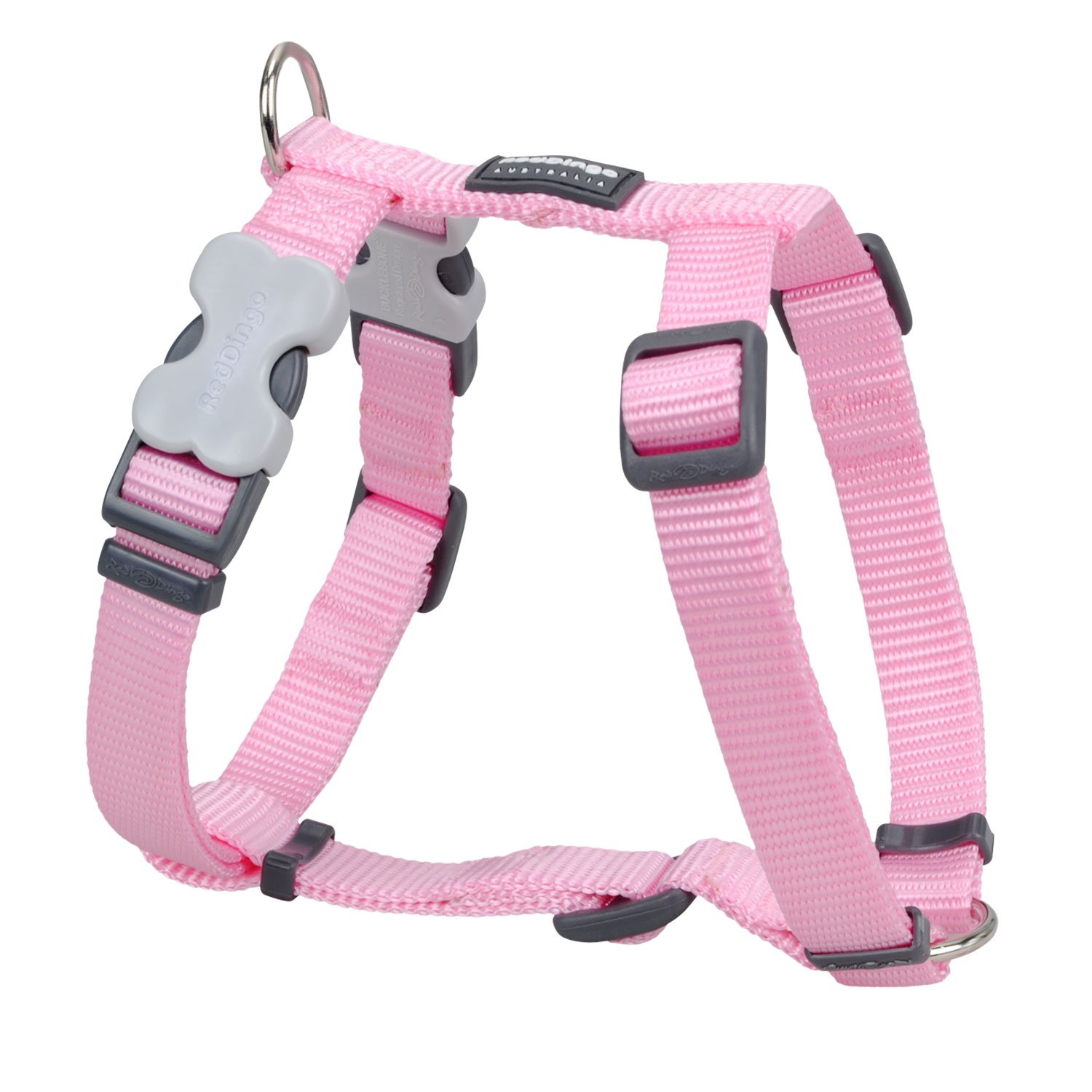 Red Dingo Plain Pink Dog Harness - 15mm Adjustable Pet Harness (Neck 30-48cm / Body 36-54cm) - Perfect for Small to Medium Dogs Walking, Training & Outdoor Adventures