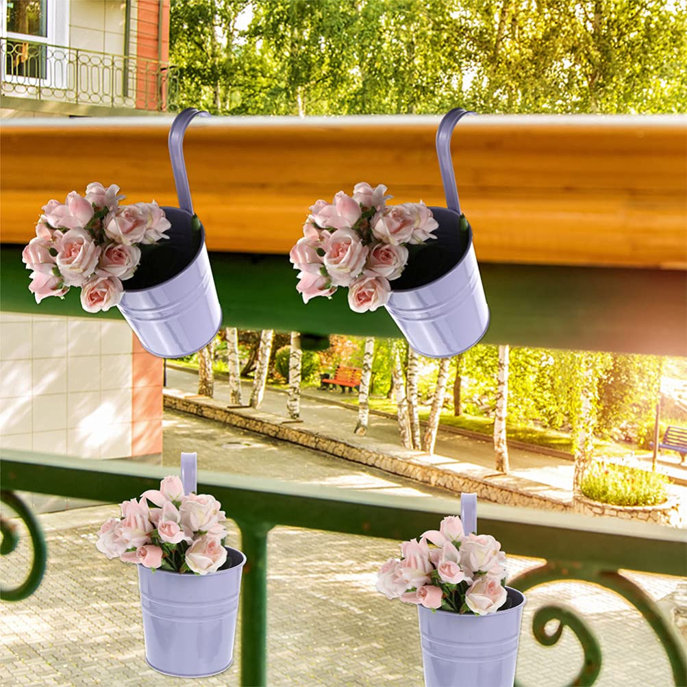 Hanging Flower Pots - Space Saving Decorative Bucket Planter for Indoor/Outdoor Plants - Perfect for Balcony, Garden, Patio & Home Decor