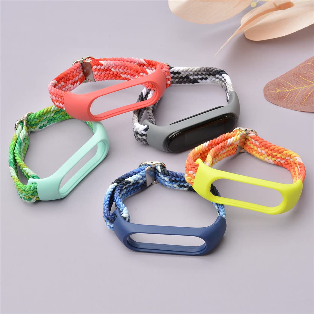 Braided Solo Loop Strap Compatible with Xiaomi Mi Band 6/5/4/3 - Adjustable Nylon Sport Band for Fitness, Running & Swimming | Durable & Comfortable Wear for Daily Activities & Workouts