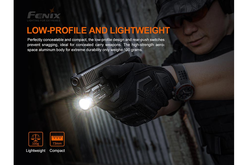 Fenix GL19R Rechargeable Tactical Flashlight - 1200 Lumens, USB-C Charging, IP68 Waterproof for Outdoor, Camping, Hunting & Emergency Use