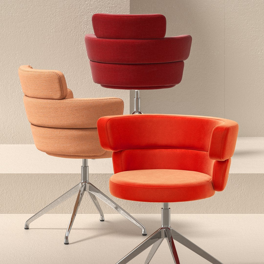 Dam XL Armchair with Spider Base - Upholstered Accent Chair for Living Room, Bedroom, or Office - Comfortable Modern Seating Furniture