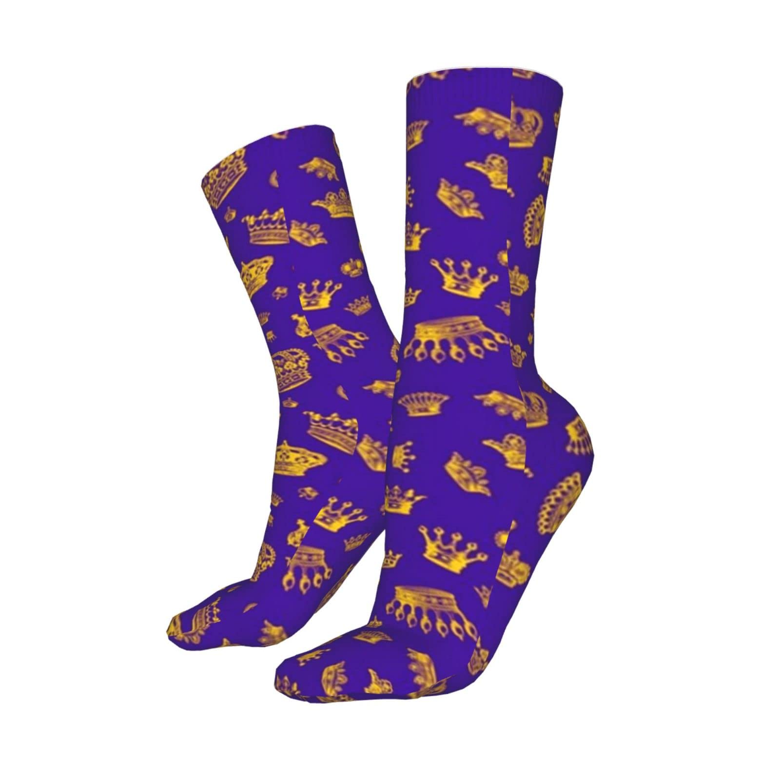 Royal Crown Gold Purple Athletic Ankle Socks - Cushioned Running Socks for Men & Women - Gym & Casual Wear