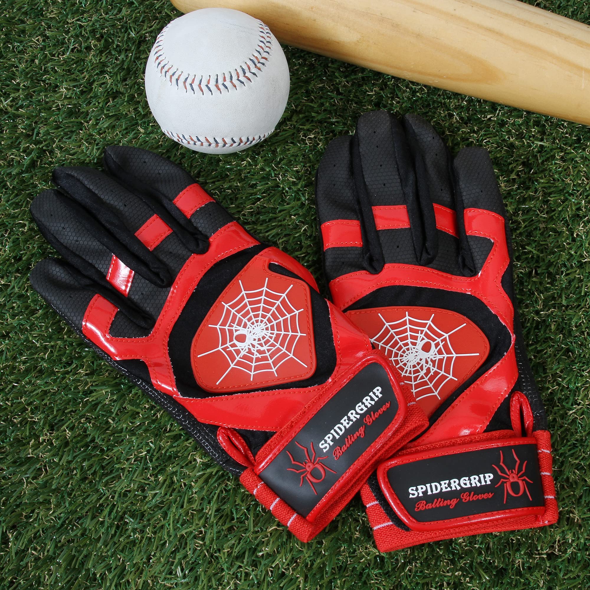 J&S Sporting Spider Grip Baseball & Softball Batting Gloves for Men & Youth - Perfect for Training, Games & Outdoor Sports Activities