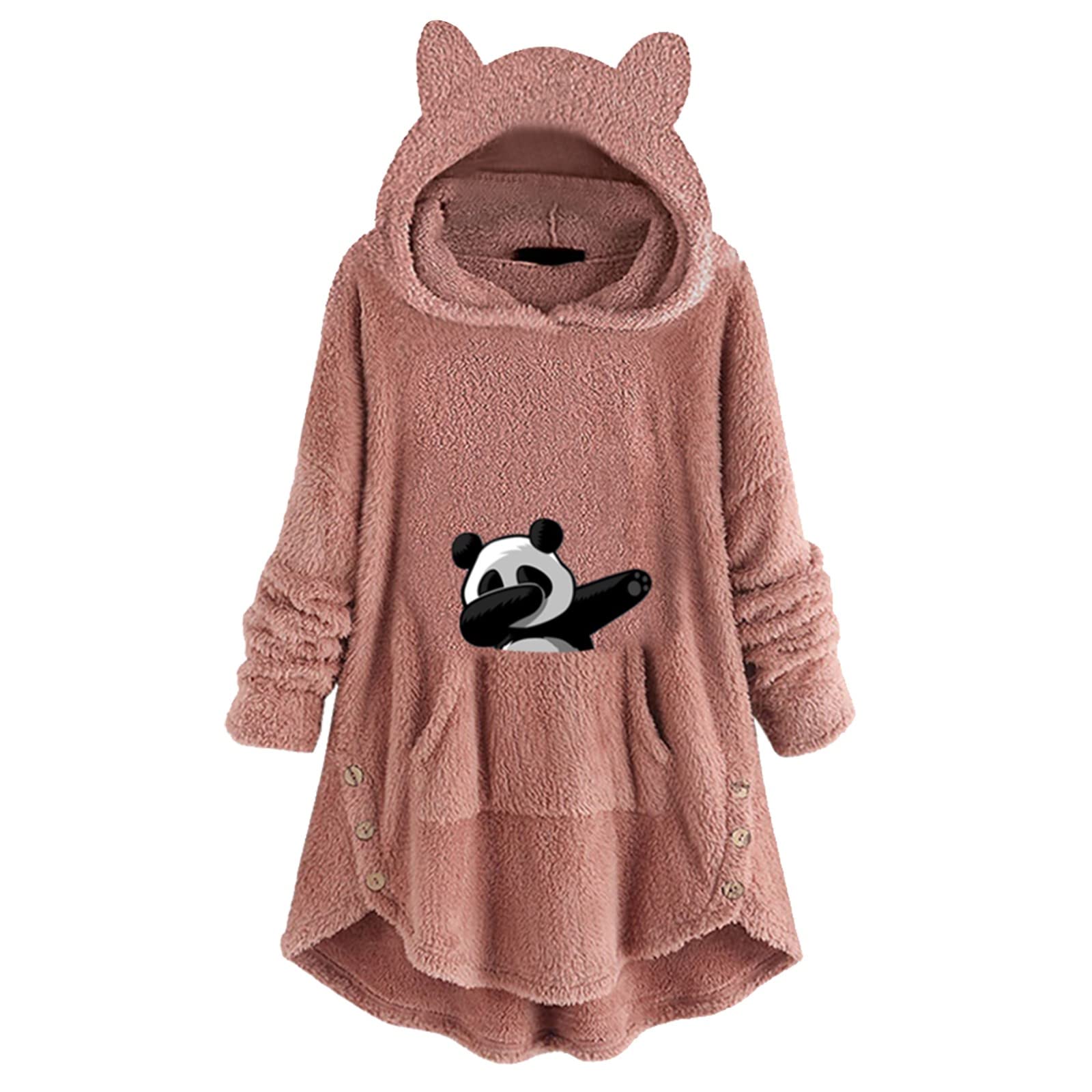 Women's Cropped Tank Tops & Cute Cat Ear Hoodies - Long Sleeve Fleece Pullover with Button Pockets - Trendy Printed Tops for Casual Wear, Street Fashion & Instagram Outfits
