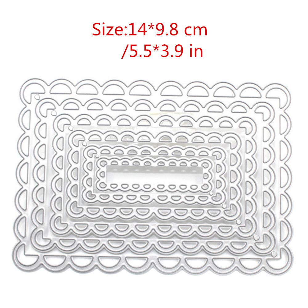 ZECNG Carbon Steel Geometric Shape Cutting Dies - Heart, Round, Rectangle Die Cuts for Card Making, Scrapbooking, Paper Crafting | DIY Craft Tools for Embossing, Photo Album Decor, Gift Wrapping | Perfect for Handmade Greeting Cards, Wedding Invitations, and Home Decor Projects