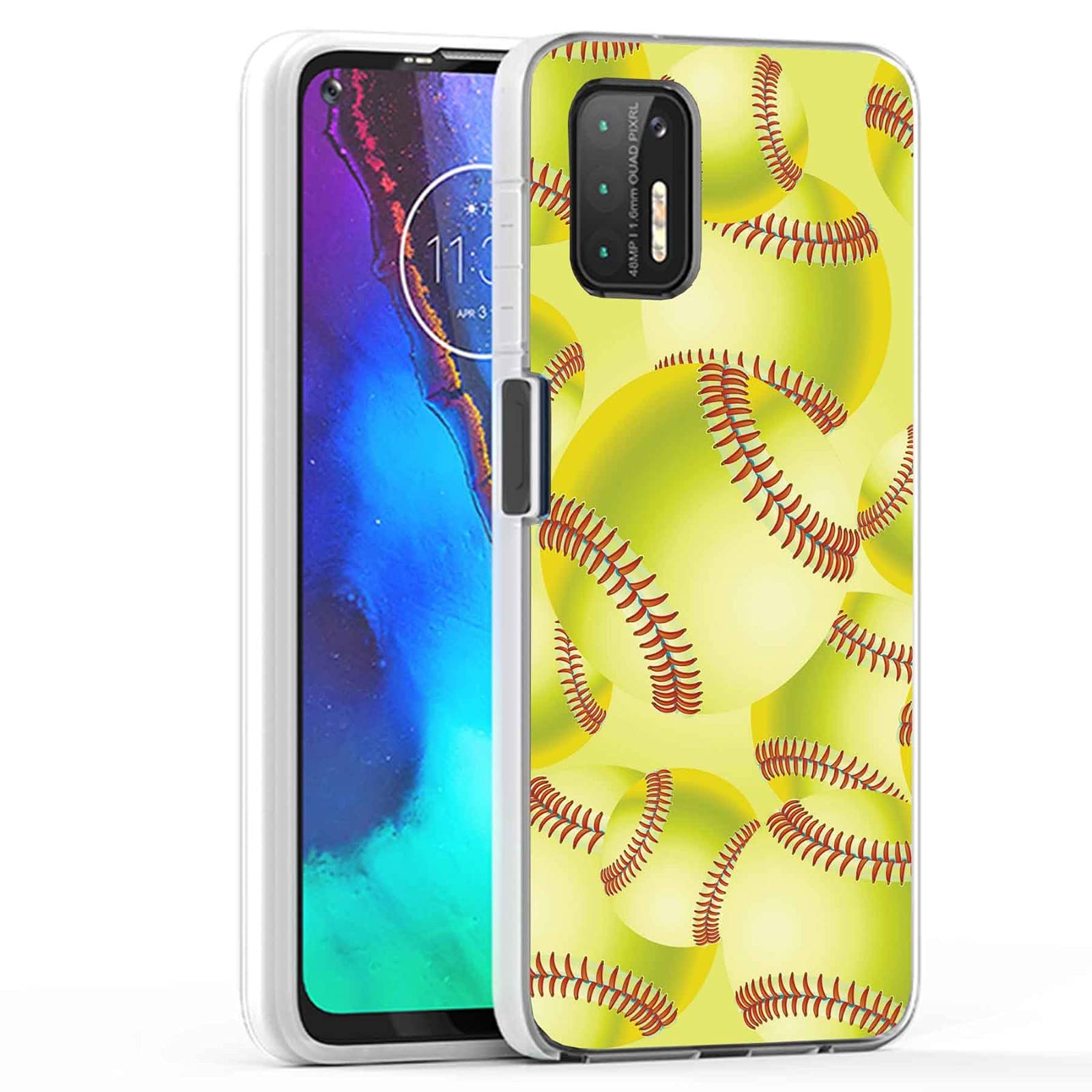 Slim Protective Case for Motorola Moto G Stylus 2021 (Not Compatible with 2020 Model) - Flexible TPU Cover with Softball Design - Durable Phone Case for Everyday Use, Work & Outdoor Activities