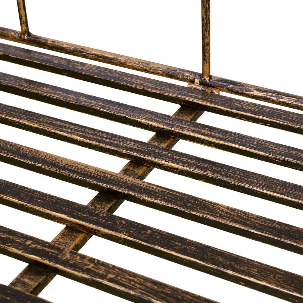 Stylish Bronze Metal Garden Bench Chair - 2 Seater Outdoor Furniture for Patio, Yard, Porch & Sunroom | Perfect for Relaxing in Gardens or Outdoor Spaces