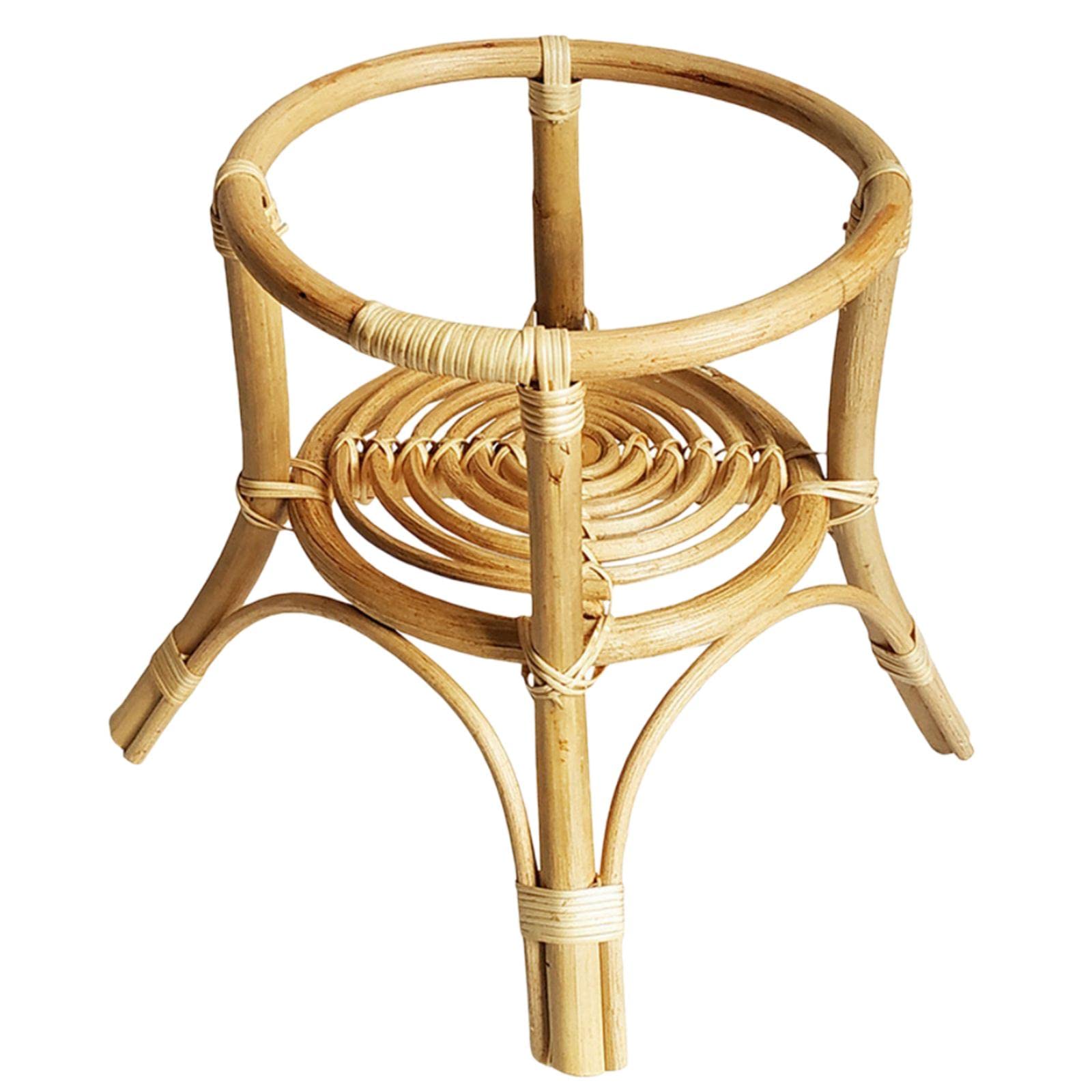 Baoblaze Rattan Plant Stand - 3 Tier Flower Pot Holder for Indoor & Outdoor Use - Perfect for Succulents, Herbs, and Small Plants - Ideal for Patio, Garden, Balcony, and Home Decor