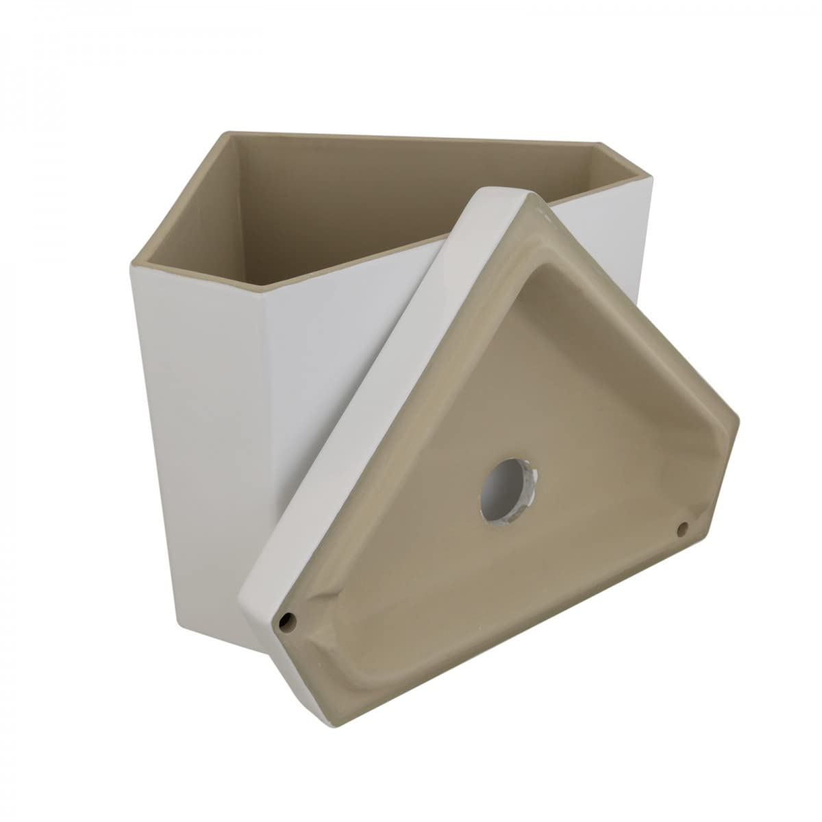 Troy Corner 2-Piece Toilet Tank Only - White Ceramic Replacement Part for Bathroom Renovation | Perfect for Small Spaces & Corner Installations