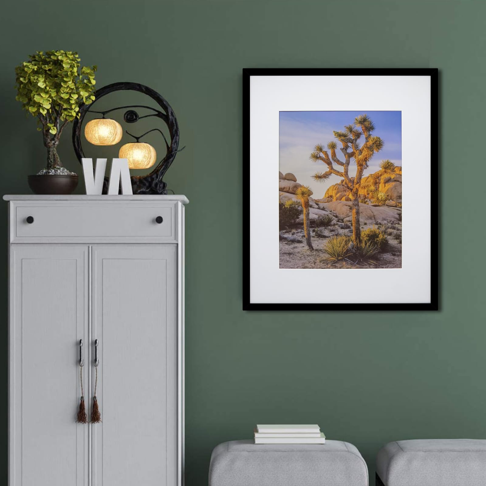 16x24 Black Picture Frame - High Clarity Wall Gallery Frame for 16 by 24 Inch Posters, Photos & Canvas Art - Perfect for Living Room, Bedroom & Office Decor