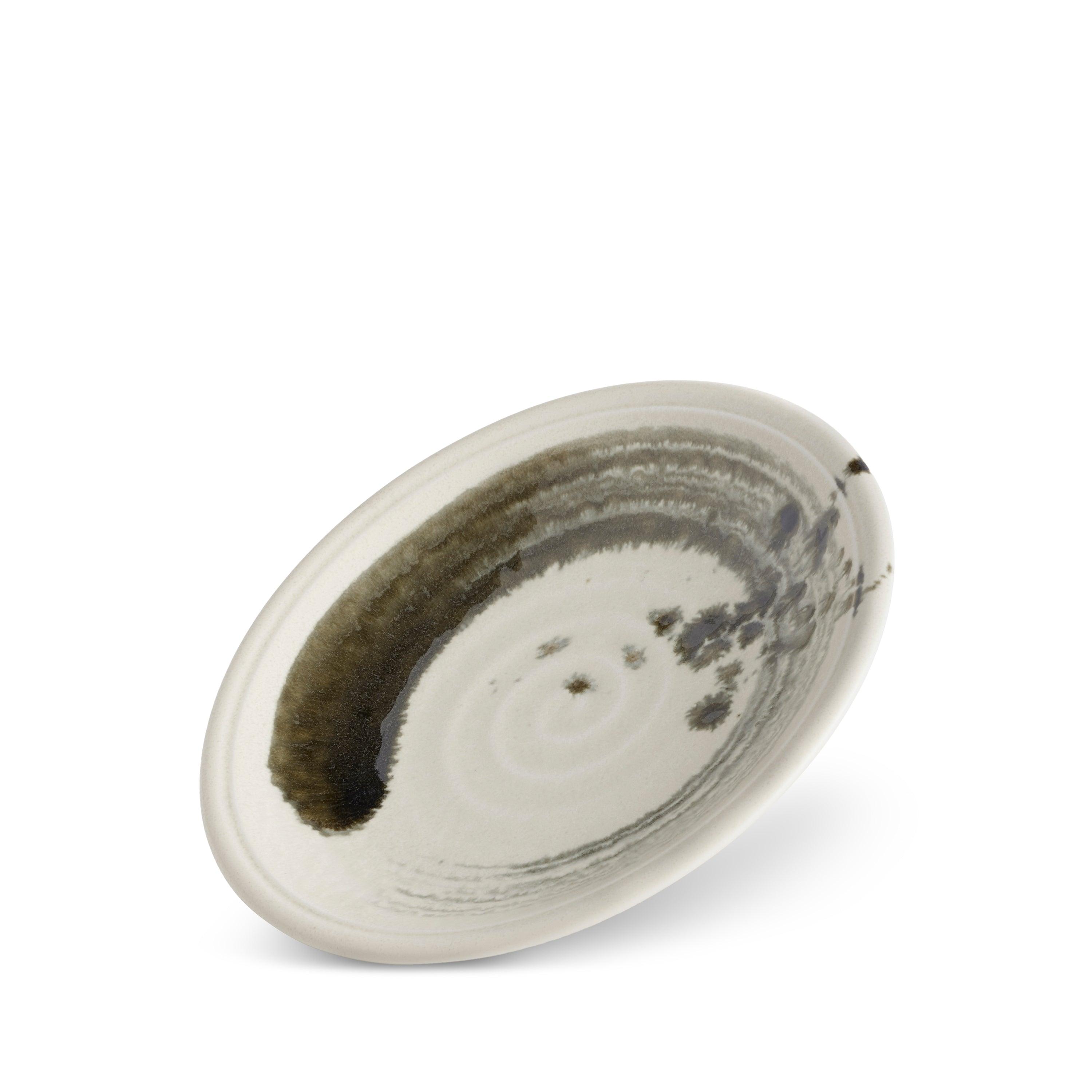Premium Sumi Brush Dessert Plate Set - Handcrafted Japanese Style Ceramic Appetizer Plates for Cake, Pastry, Sushi - Perfect for Tea Parties, Wedding Receptions & Fine Dining Presentation