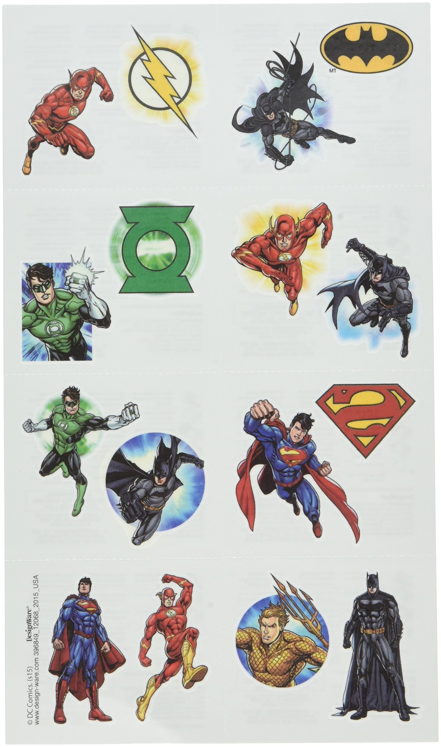 Justice League Temporary Tattoos for Kids - Superhero Party Favors, Birthday Gifts & Halloween Costume Accessories