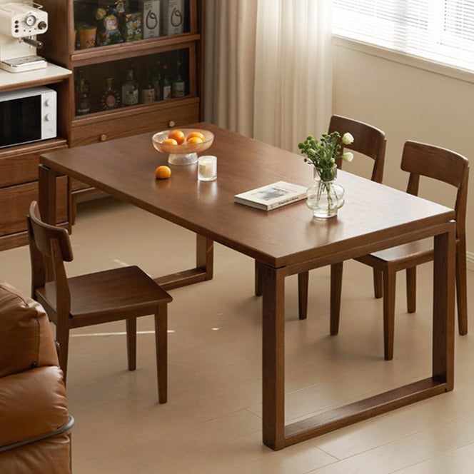 Solid Black Walnut and Oak Wood Long Dining Table - Perfect for Family Gatherings, Dinner Parties & Farmhouse Style Dining Rooms