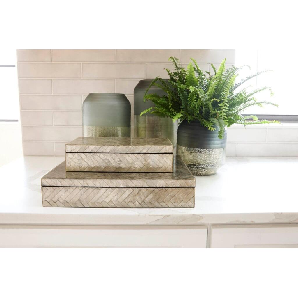Cyan Design 11685 Triton Large Rectangle Decorative Box in Smoke Finish – Perfect for Home Decor, Storage & Gift Packaging