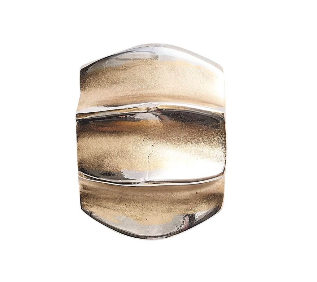 Elegant Gold & Silver Desert-Themed Napkin Rings - Set of 4 for Wedding, Holiday, and Fine Dining Table Decor