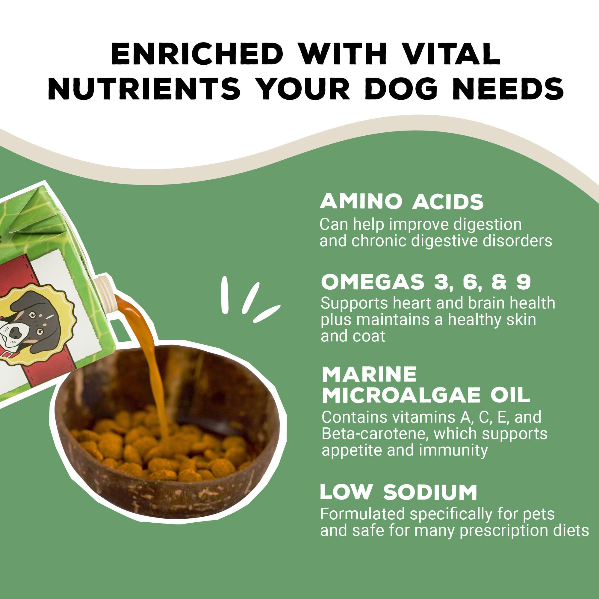 Brutus All-Natural Vegetable Broth for Dogs 192oz (6-Pack) | USA Made Human-Grade Dog Food Topper with Omega & Turmeric for Skin & Coat Health | Hydrating Gravy & Treat Sauce for Salmon Flavor | Perfect for Senior Dogs, Picky Eaters & Meal Enhancement