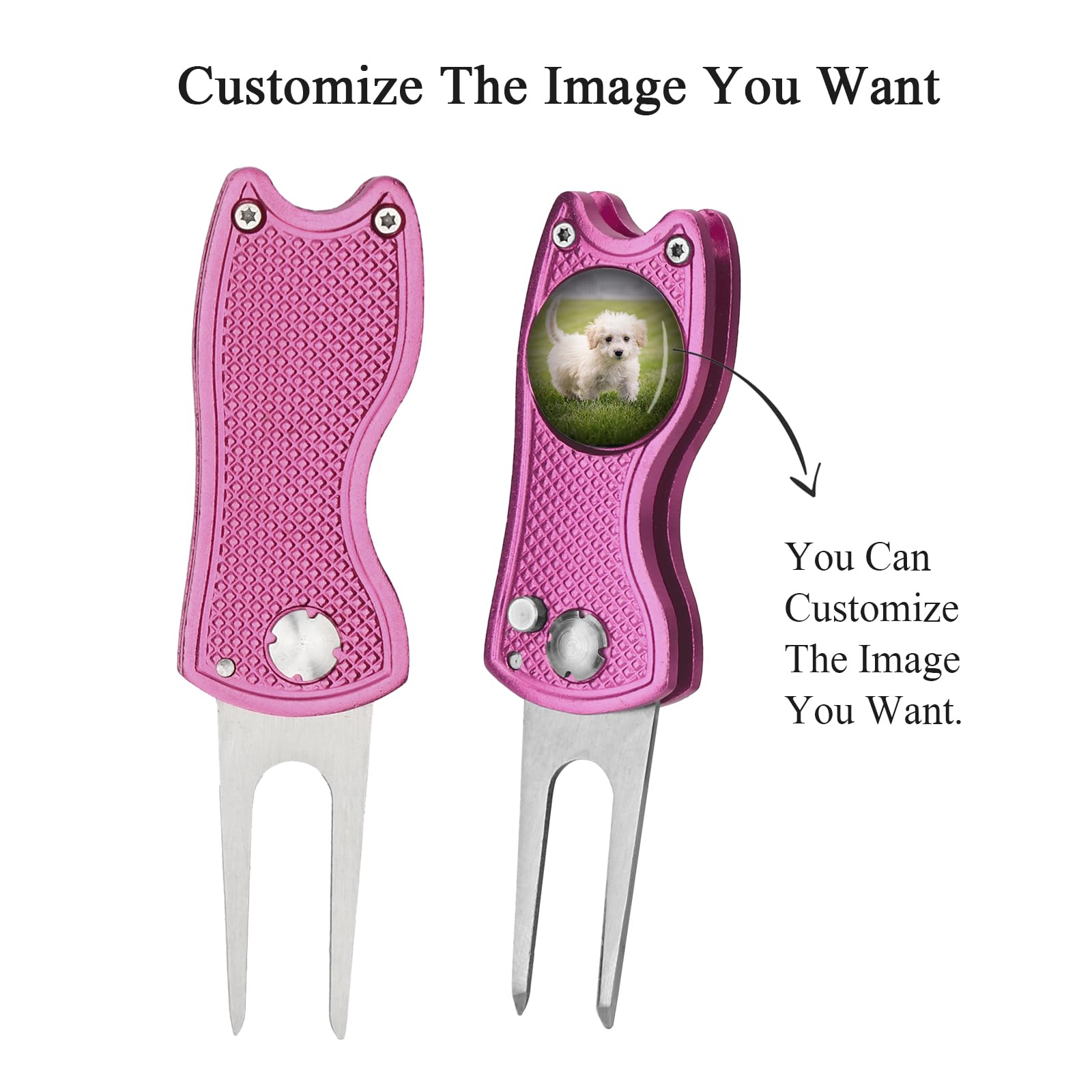 Custom Personalized Photo Golf Divot Tool - Engraved Logo Golf Ball Marker & Repair Tool for Men & Women - Perfect Gift for Golf Lovers (Ideal for Tournaments, Practice & Course Play)
