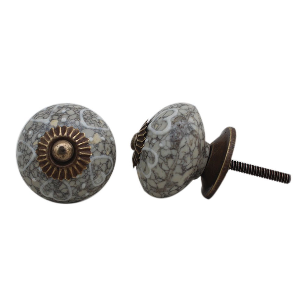10-Piece Heart Crackle Ceramic White Drawer Knobs - Elegant Kitchen Cabinet & Dresser Hardware Pulls - Luxury Decorative Door Handles for Home & Office Furniture (Set of 10) - Perfect for Bedroom, Bathroom, and Cabinet Upgrades
