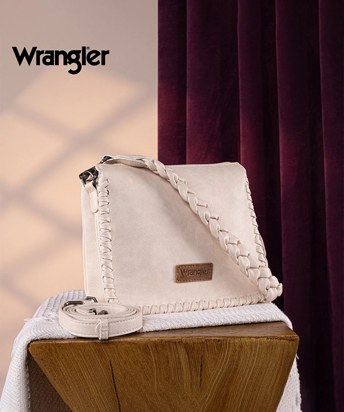 Wrangler Braided Crossbody Bag for Women - Stylish Leather Shoulder Purse with Adjustable Strap, Perfect for Travel, Shopping & Everyday Use