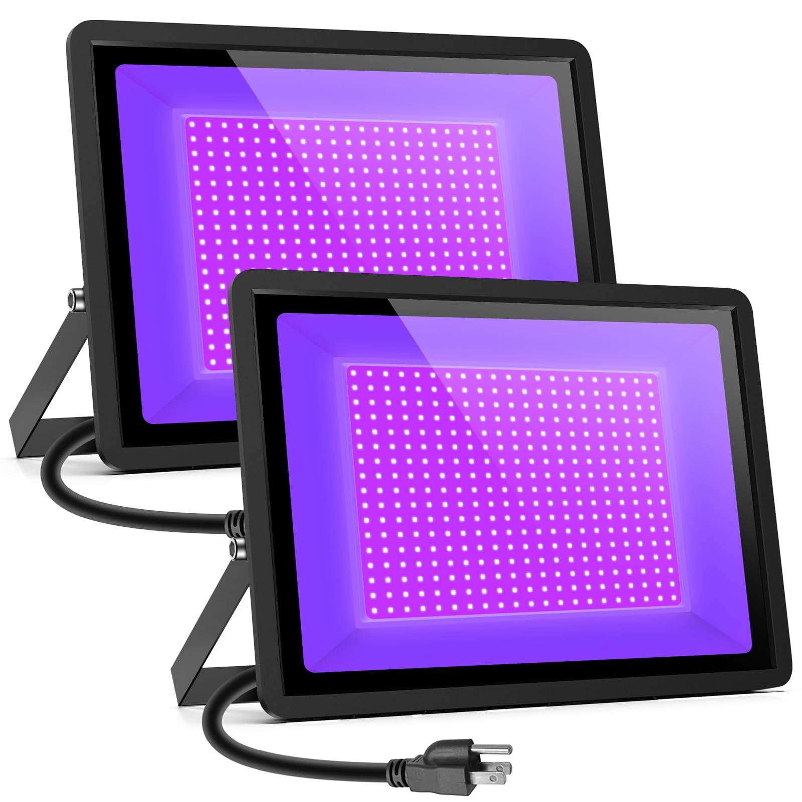 600W LED Black Light with Plug (6ft Cable) - UV Blacklight for Blacklight Parties, Stage Lighting, Aquarium, Body Paint, Fluorescent Posters | Perfect for Neon Glow in Dark Nights & Indoor/Outdoor Events