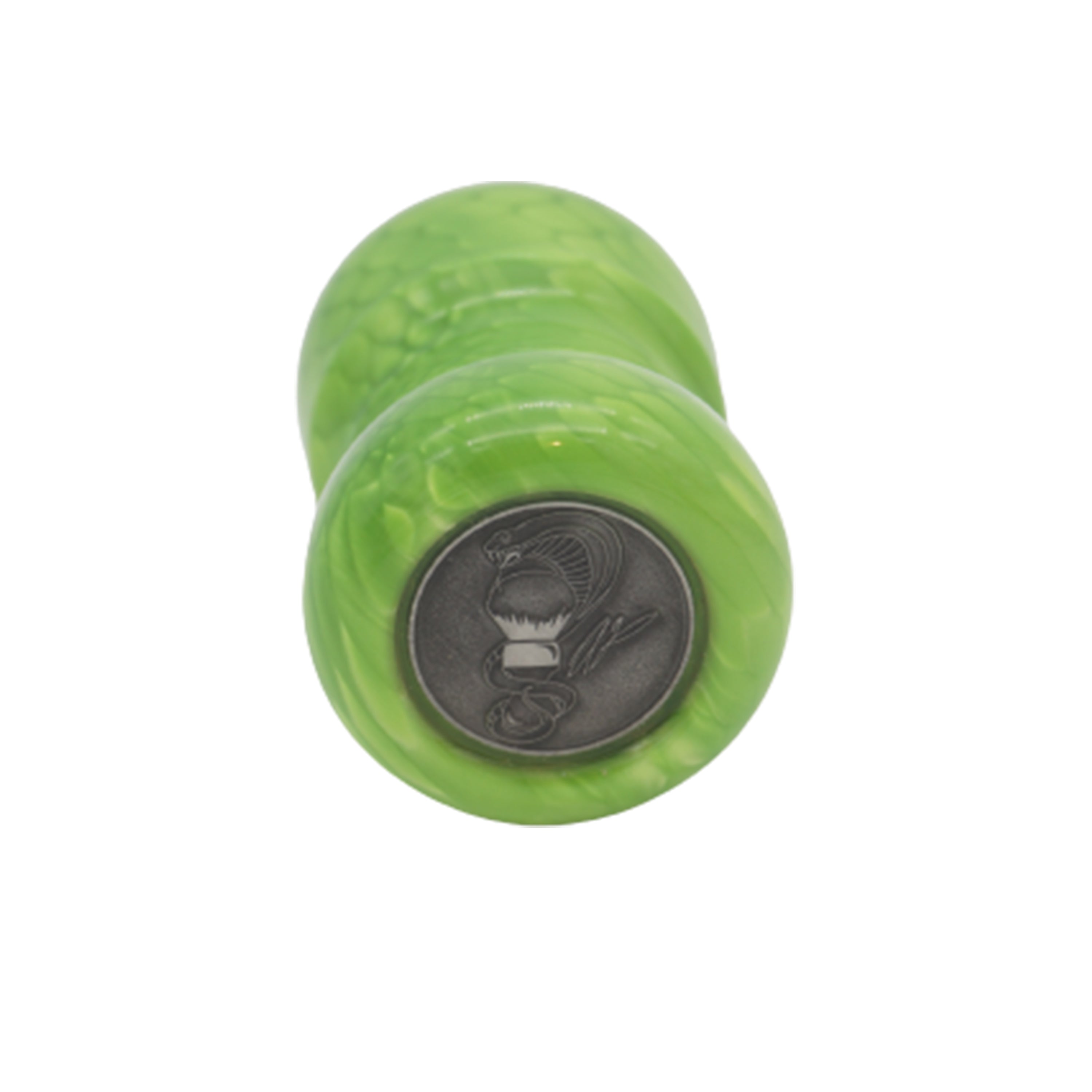 Premium Handmade Green Snakeskin Shaving Brush Handle - Fits 24mm & 26mm Knots - Perfect for Wet Shaving, Grooming Kits & Luxury Bathroom Accessories