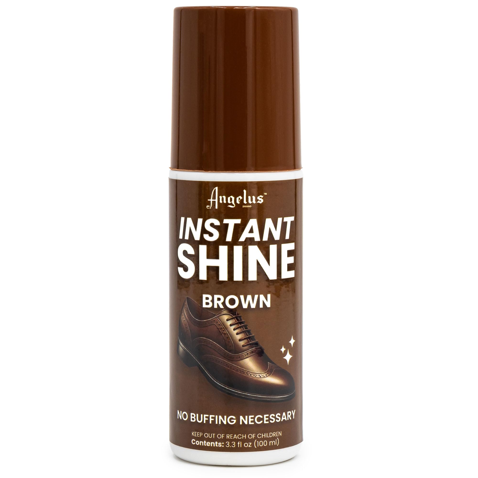 Angelus Liquid Shoe Polish - Instant Shine for Leather Shoes, Boots & Jackets | Premium Brown Leather Care | Perfect for Dress Shoes, Work Boots & Leather Accessories | Quick & Easy Application for Professional Look
