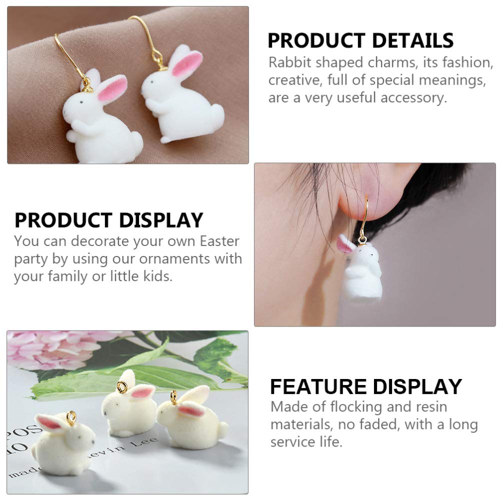 TOYANDONA 8pcs Easter Bunny Rabbit Charms - DIY Jewelry Making Supplies for Necklace Bracelet Earrings - Cute Animal Pendants for Easter Crafts & Kids Gifts - Perfect for Easter Decorations, Party Favors, and Spring DIY Projects
