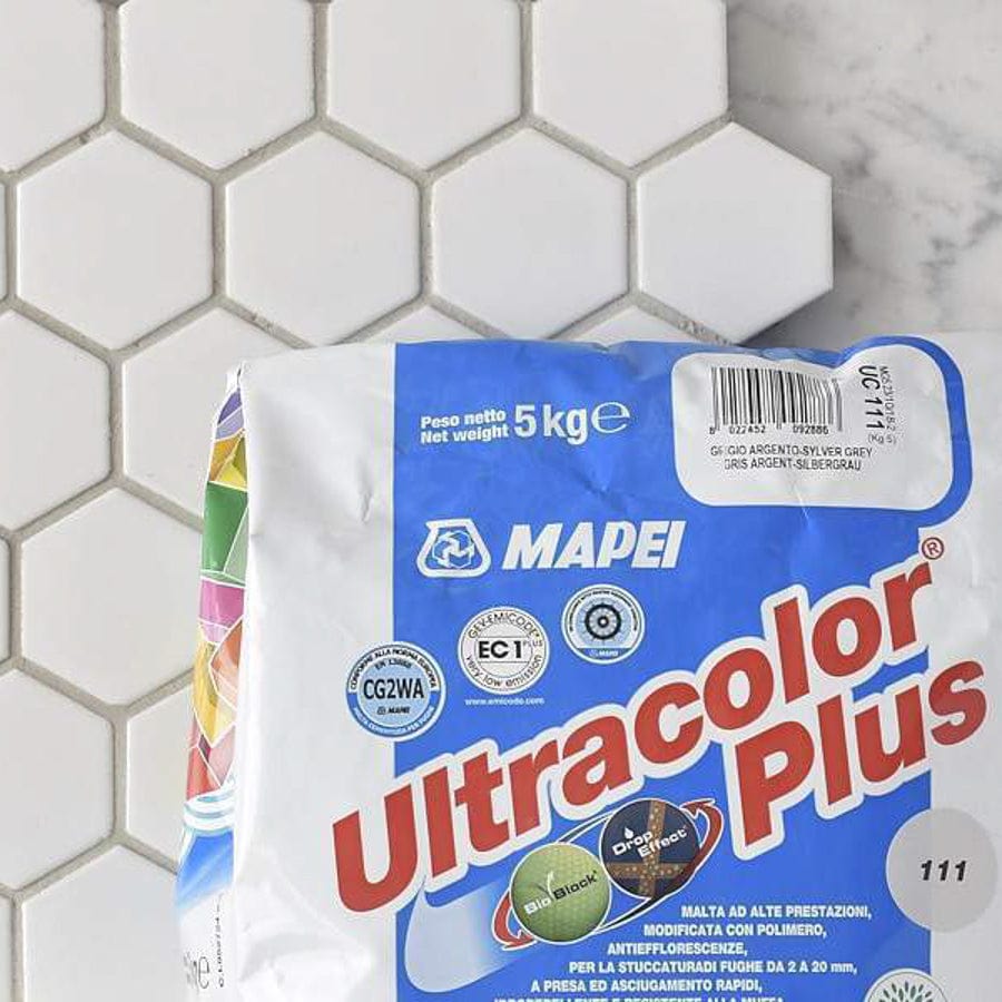 Mapei Grout Ultracolor Plus Silver Grey 5kg Bag - Premium Tile Grout for Bathroom, Kitchen & Flooring - Fast-Setting, Stain-Resistant Cement Grout for DIY & Professional Use