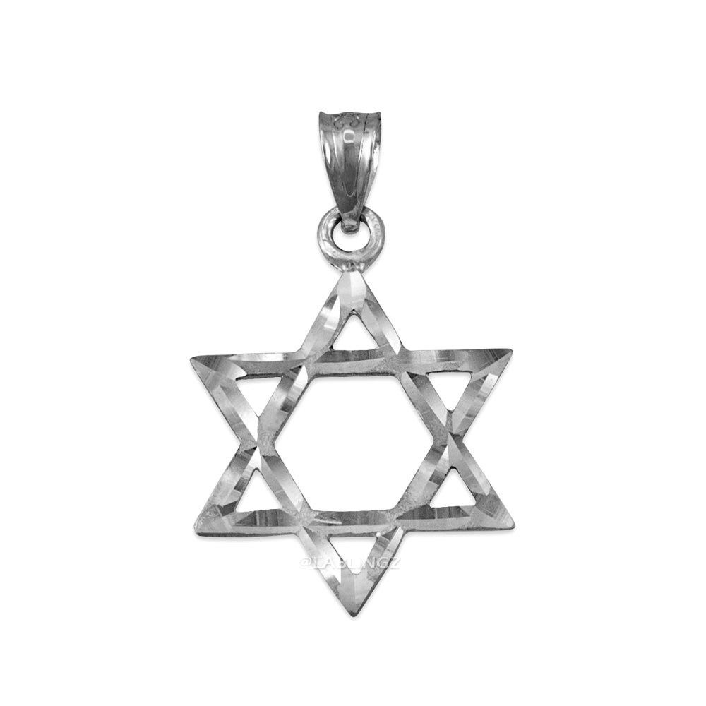 14K White Gold Jewish Star of David Pendant Necklace - Elegant Religious Jewelry for Women, Perfect for Hanukkah Gifts, Bat Mitzvah & Everyday Wear