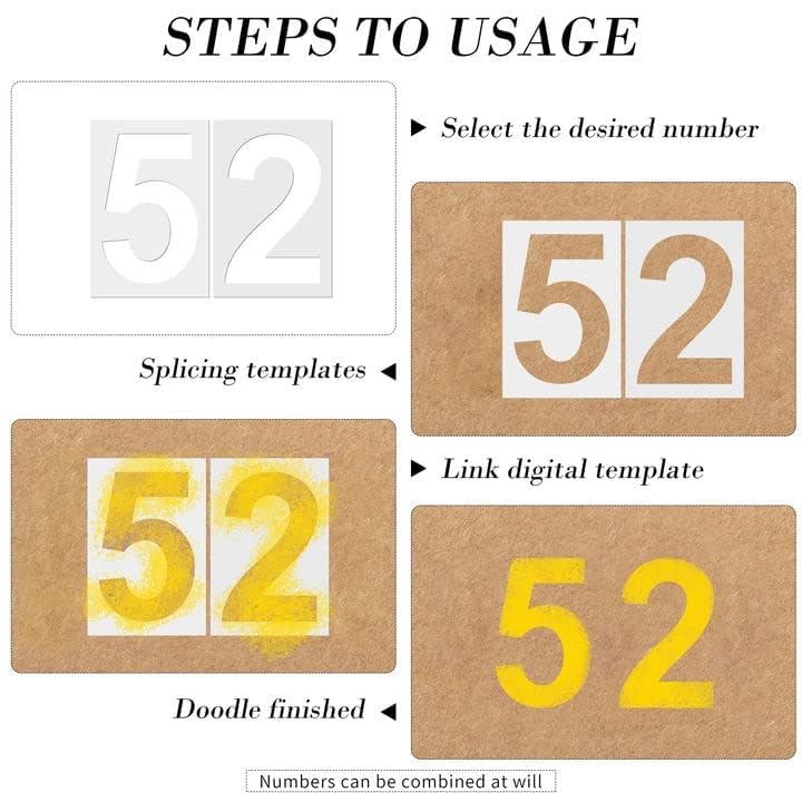 12 Inch Large Reusable Plastic Number Stencils for Address Painting - Mailbox Signs & Home Number Templates (Classic Style) | Perfect for DIY House Numbers, Craft Projects & Outdoor Decor